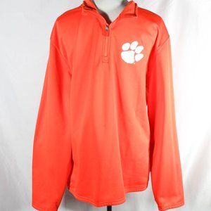 Men's Orange Clemson Tigers Football Logo Quarter-Zip Pullover Jacket